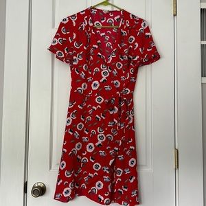 J Crew Wrap Dress - Size 6 - Red